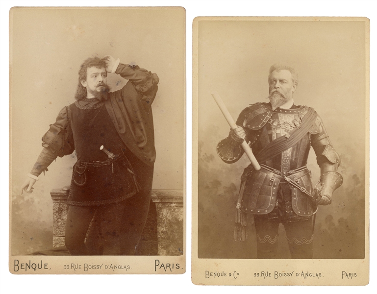  [DE RESZKE]. Pair of cabinet photographs of Eduoard and Jea...