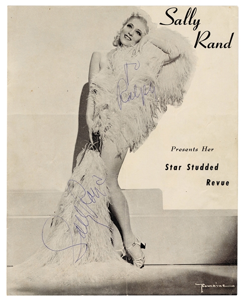  [RAND, Sally (1904-1979)]. Signed burlesque program. Bookle...