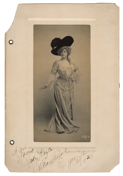  RUSSELL, Lillian (1861-1922). Signed cabinet card. New York...