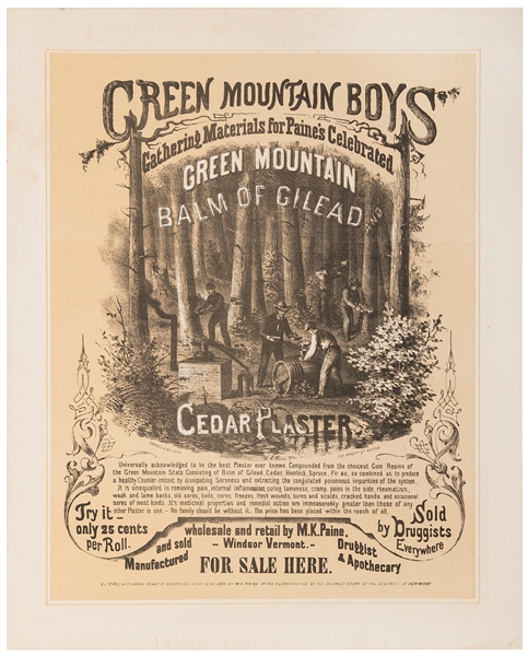  [MEDICINE--VERMONT]. Green Mountain Balm of Gilead and Ceda...