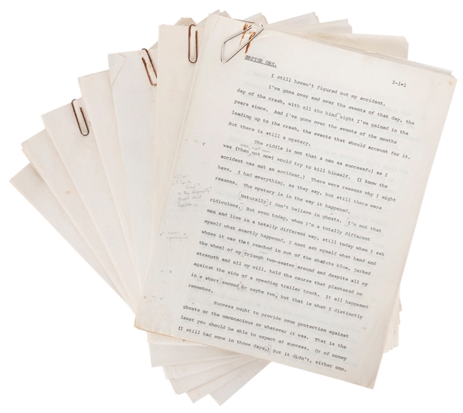  KAZAN, Elia (1909-2003). The Arrangement typed manuscript. ...