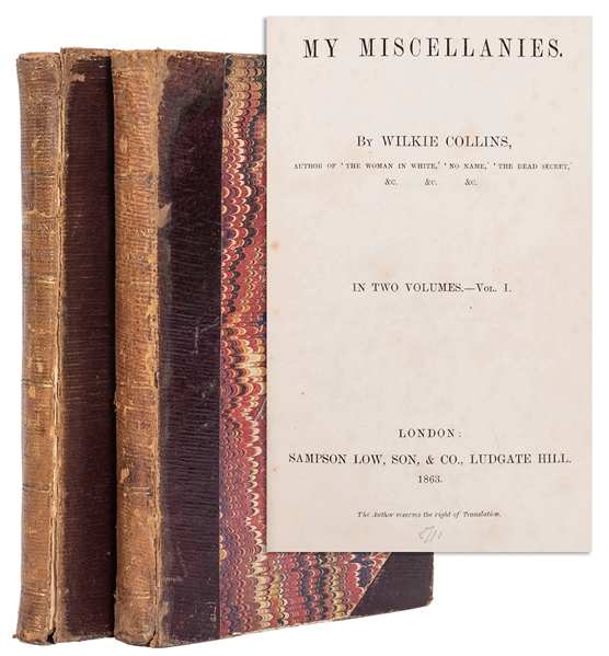  COLLINS, Wilkie (1824-1889). My Miscellanies. London: Samps...