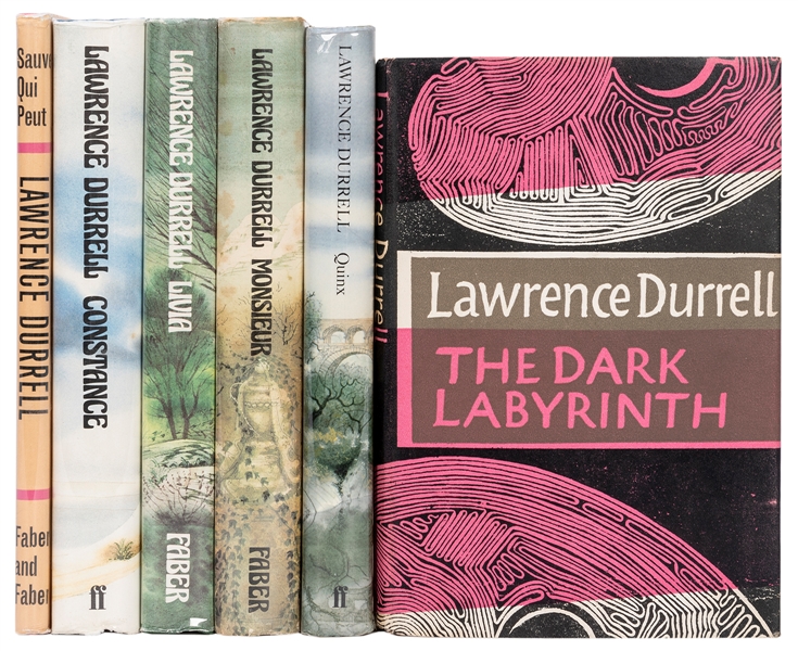  DURRELL, Lawrence (1912-1990). Group of 6 titles. Including...