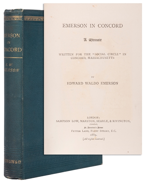  [EMERSON, Ralph Waldo (1803-1882)]. -- EMERSON, Edward Wald...