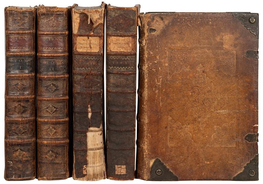  [FOLIOS]. A group of 5 large 18th century folios. Including...