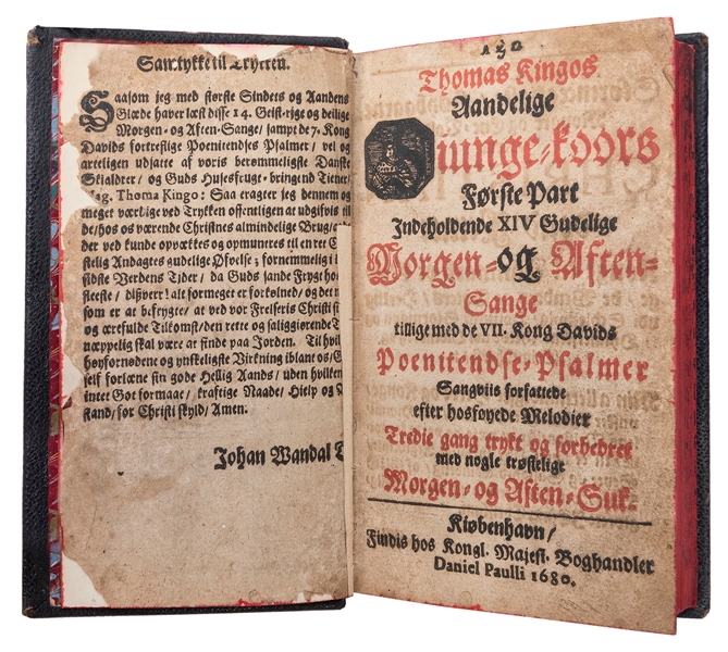  [HYMNAL BOOK, in Danish]. KINGO, Thomas (1634–1703). Aandel...