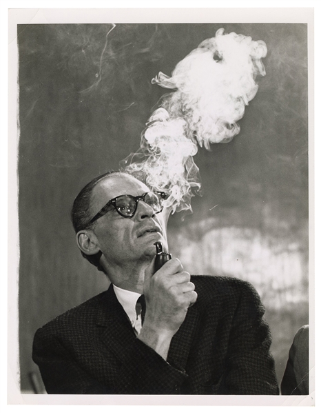  MILLER, Arthur (1915-2005). Photograph of Miller smoking a ...