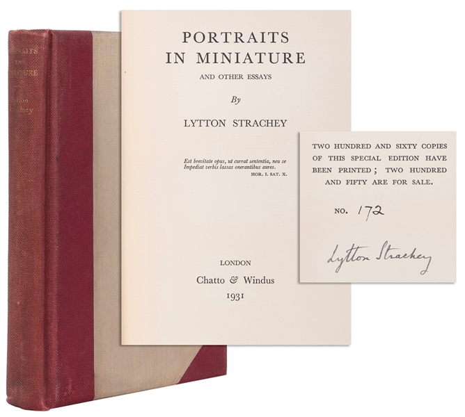  STRACHEY, Lytton (1880-1932). Portraits in Miniature. Londo...