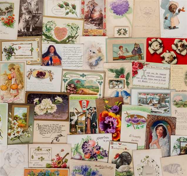  [POSTCARDS]. Collection of over 2,500 mixed postcards. Larg...