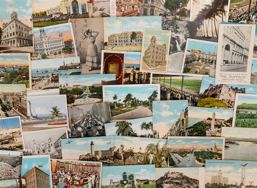 [CUBA]. Collection of Cuban Postcards. Over 60 postcards of...