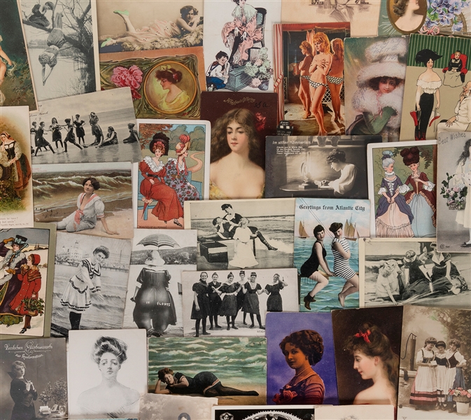  [BEAUTY]. Collection of Female Beauty Postcards. Carton wit...