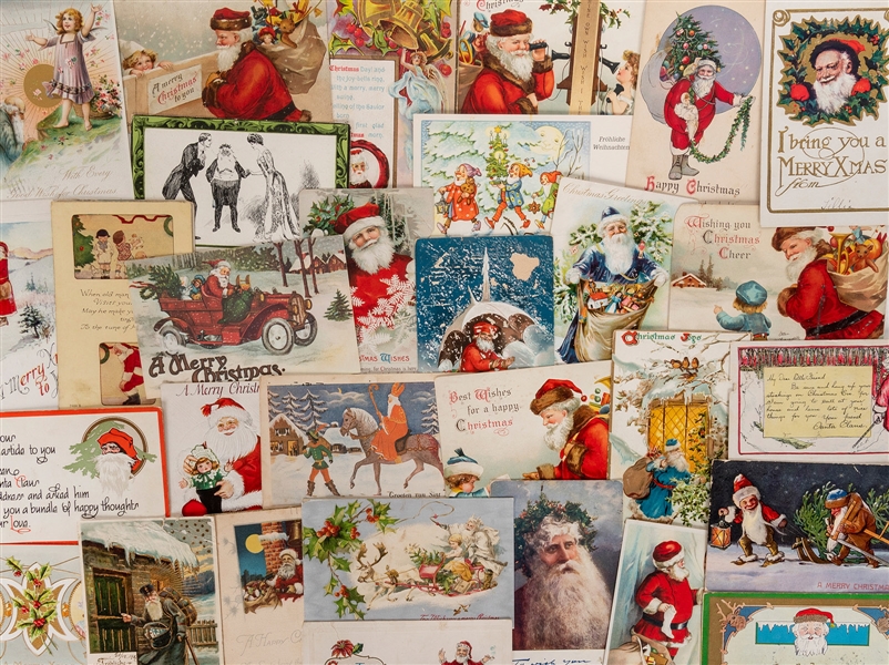  [SANTA CLAUS]. Collection of Early Santa Claus Christmas Po...