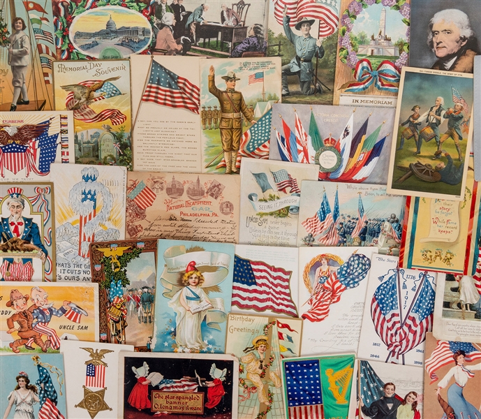  [PATRIOTIC]. Extensive Collection of Vintage Patriotic Post...