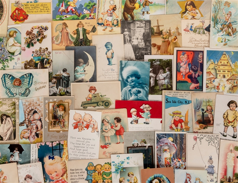  [CHILDREN]. Extensive Collection of Childhood Theme Postcar...