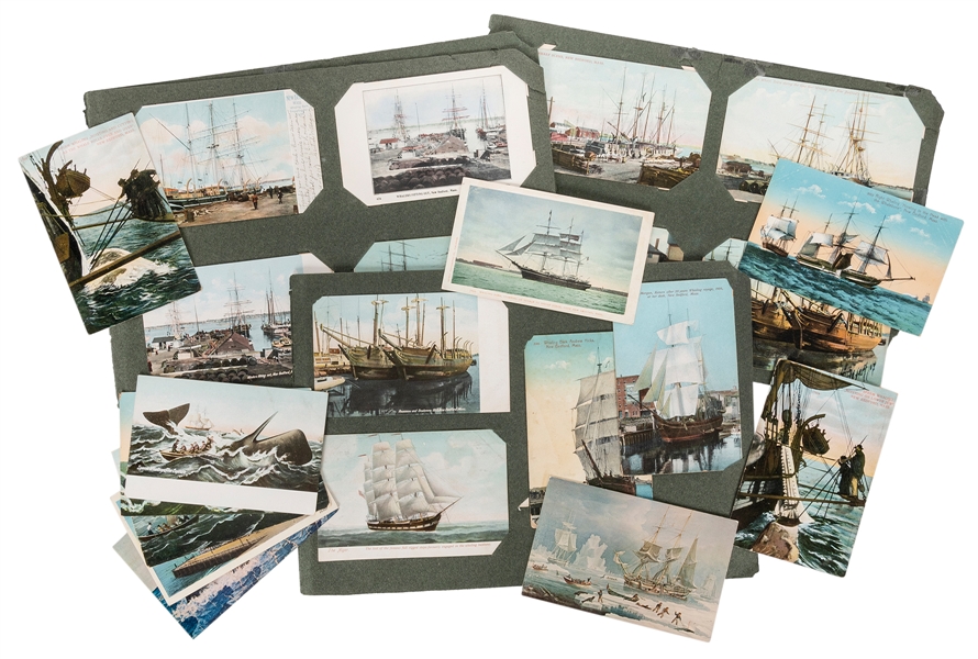  [WHALING]. A group of 40 American whaler postcards. Circa p...