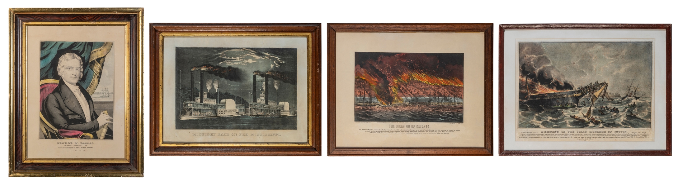  [CURRIER and IVES]. A group of 4 lithographs. Including: Ge...