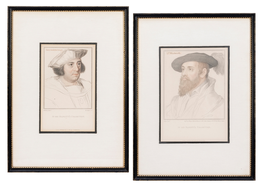  HOLBEIN, Hans, illustrator. A pair of stipple engravings. L...