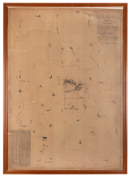  [MAP]. A hand drawn map of a farm in Columbia County, New Y...
