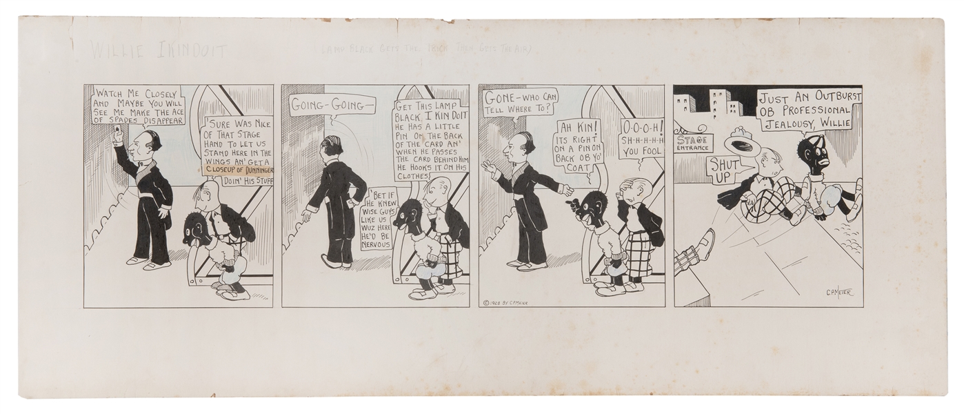  MEIER, C.P. Original “Willie Ikindoit” Comic Strip featurin...