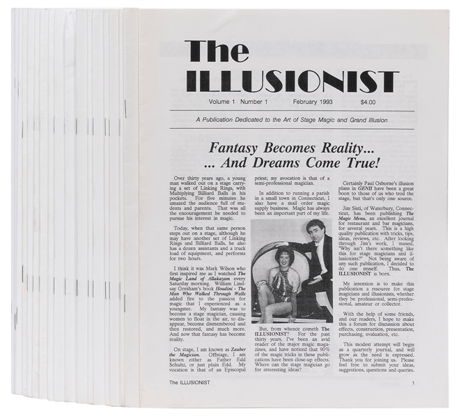 The Illusionist. Edd Schultz. Quarterly. V1 N1 (Feb. 1993) ...