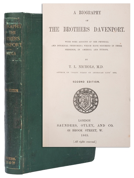 NICHOLS, T[homas] L[ow]. A Biography of the Brothers Davenp...