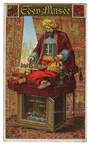  Ajeeb Wonder Chess Automaton Trade Card. New York: Eden Mus...