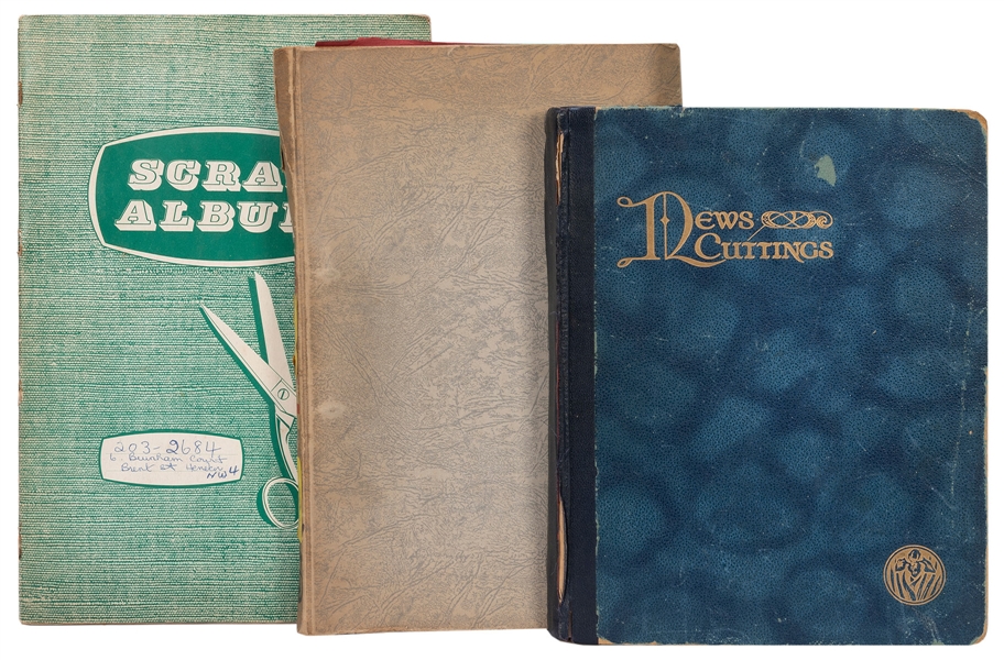  McCOMB, Billy. Three Scrapbooks Kept by Billy McComb and Ju...