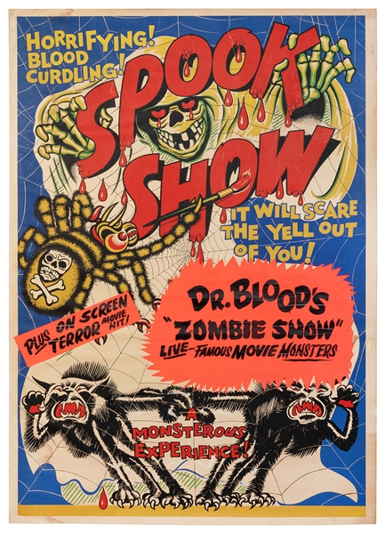  [SPOOK SHOW] Coming / Spook Show! Dr. Blood. Circa 1950. Ov...