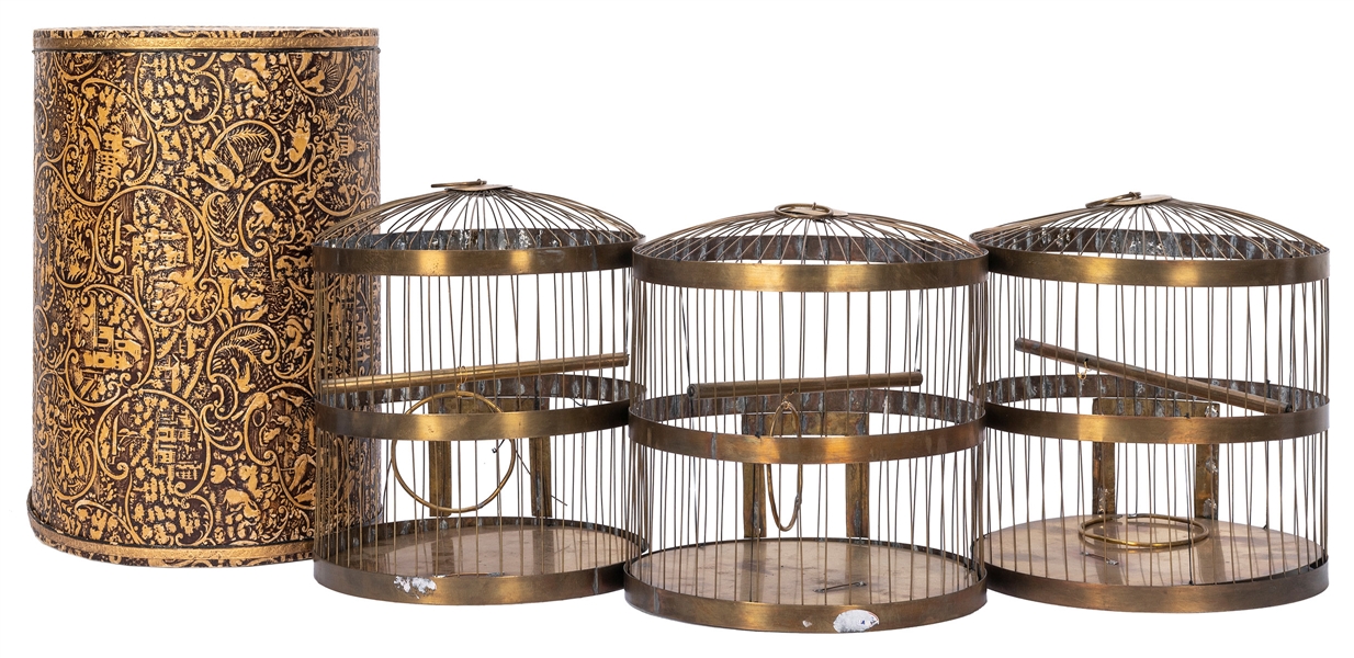  Canister Production Cages. European, 1920s. A set of three ...