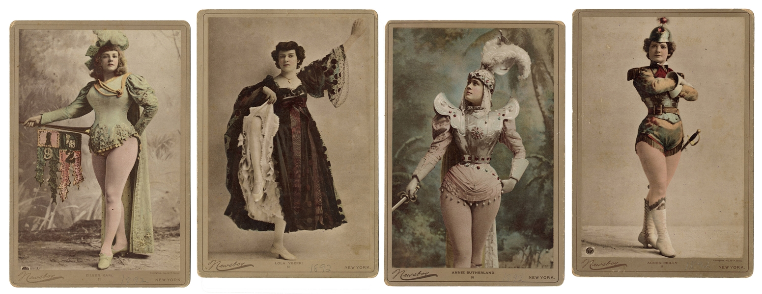 [ACTRESSES]. A group of 4 colorized actress cabinet cards. 