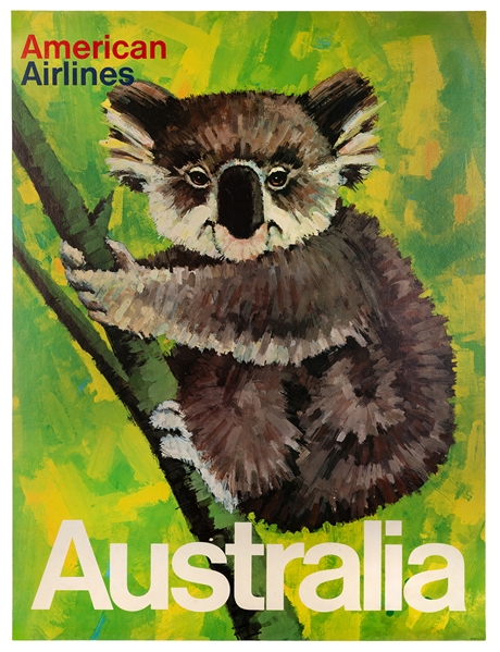  American Airlines / Australia. Circa 1970s. A painterly col...