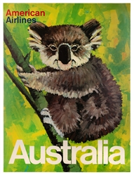  American Airlines / Australia. Circa 1970s. A painterly col...