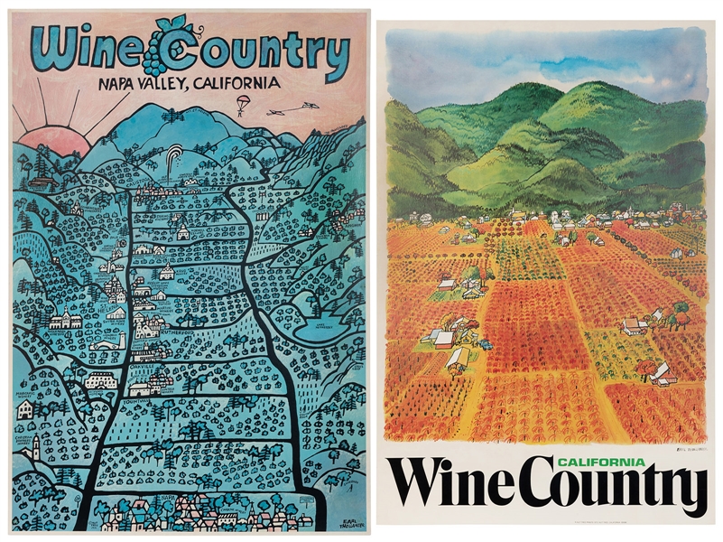  THOLLANDER, Earl. Pair of California / Wine Country posters...