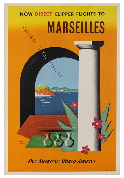  CARLU, Jean (1900-1997). Marseilles / Pan American World Ai...