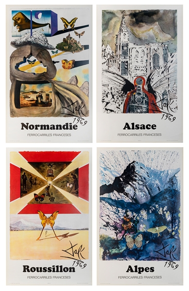  DALI, Salvador (1904-1989). A series of 4 SNCF posters. 196...