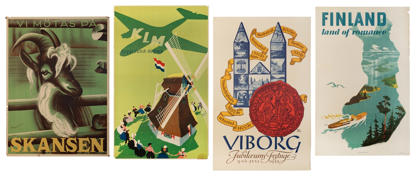  [EUROPE]. Group of four tourism posters. Including: -- ERKE...