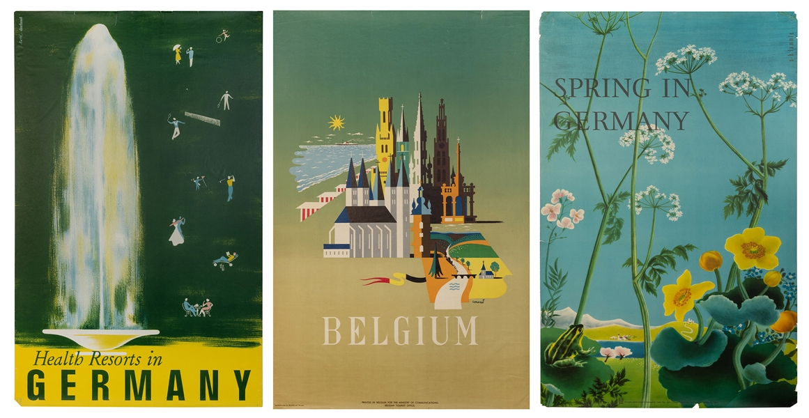  [EUROPE]. Trio of tourism posters. Circa 1950s. Including: ...