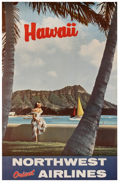  Hawaii / Northwest Orient Airlines. 1960s. A tourist is see...