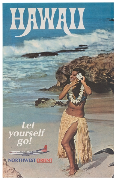  Hawaii / Northwest Orient. Circa 1960s. Photographic poster...