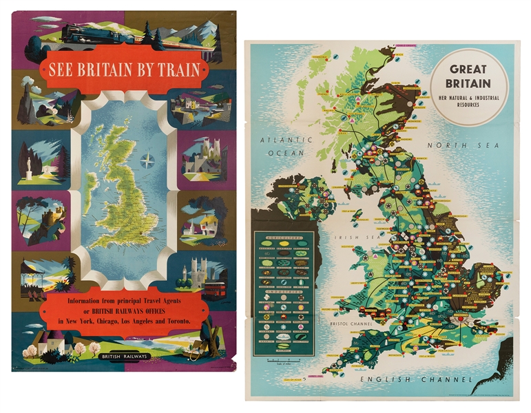  [GREAT BRITAIN]. A pair of tourism posters. Circa 1950s. Ad...