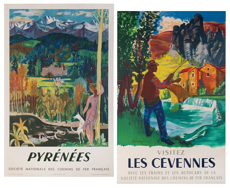  [FRANCE]. Pair of SNCF tourism posters. Including: ACYAME. ...