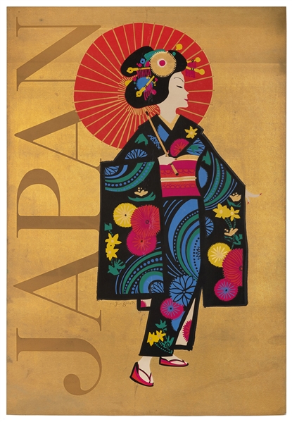  JUNGBLUTH, N. Japan. 1960s. Colorful silkscreen image of a ...