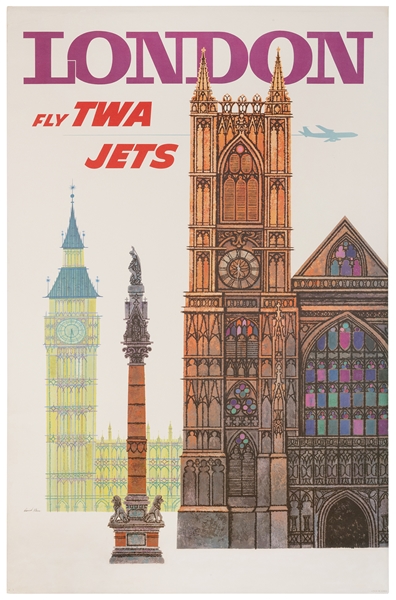  KLEIN, David (1918-2005). London / Fly TWA Jets. USA, ca. 1...