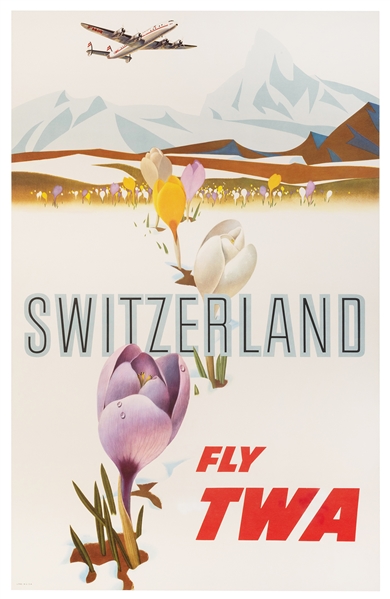  KLEIN, David (1918–2005). Switzerland / Fly TWA. 1960s. Tra...