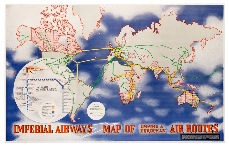  MOHOLY-NAGY (1895-1946), Laszlo. Imperial Airways / Map of ...