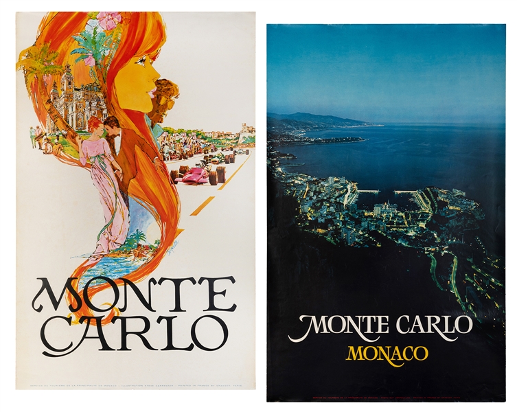  Pair of Monte Carlo travel posters. 1970s. Including a post...