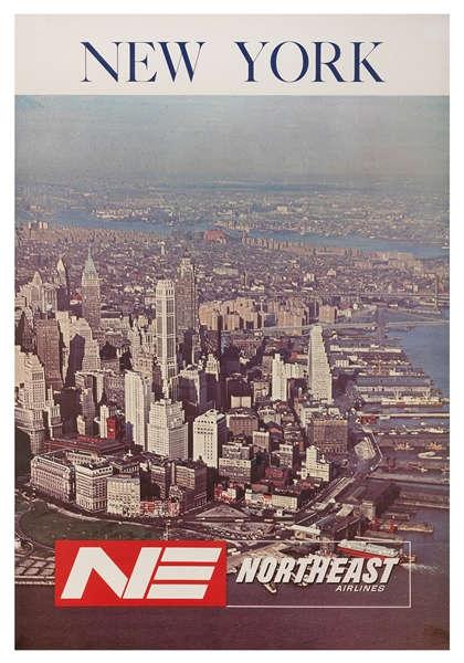  New York / Northeast Airlines. 1960s. Photo-offset travel p...