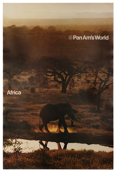  Pan Am’s World / Africa. USA, (1972). Photographic poster. ...