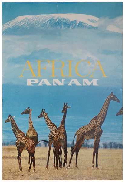  Pan Am / Africa. 1970. Photographic airline poster showing ...