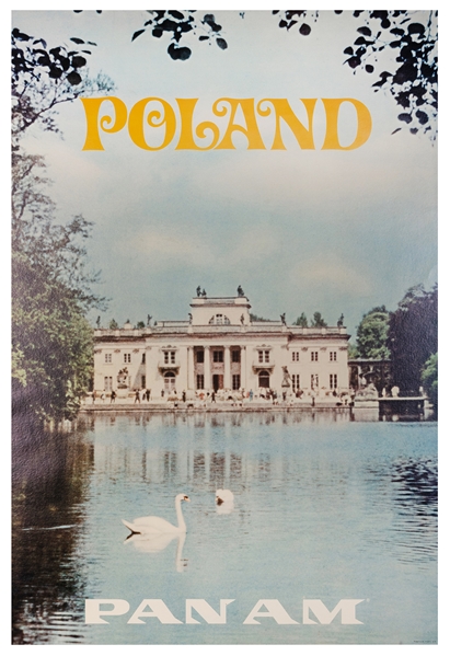  Pan Am / Poland. 1970. Photographic airline poster with let...